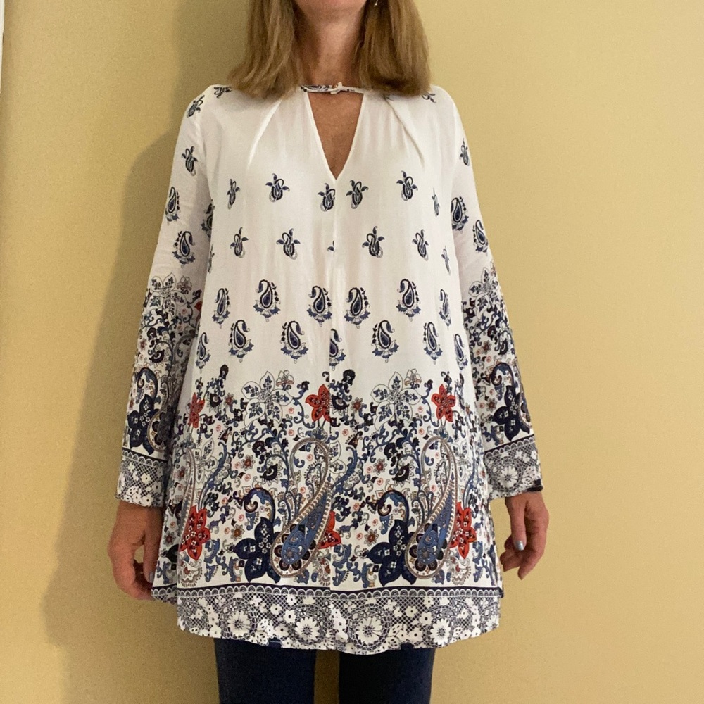 Paisley tunic, long sleeve